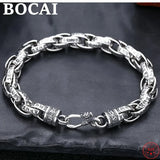 BOCAI S925 Sterling Silver Bracelets for Men 2023