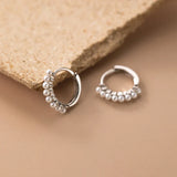WANTME 925 Sterling Silver Vintage Simple Pearl Huggies