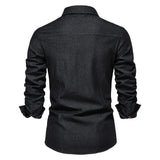 Men's Denim Shirt High Quality Cotton Elastic Spring