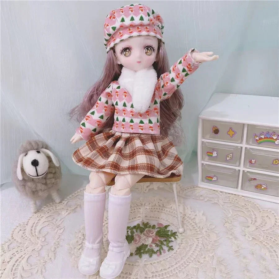 BJD Girl Dolls 30cm Kawaii Points Joint Movable