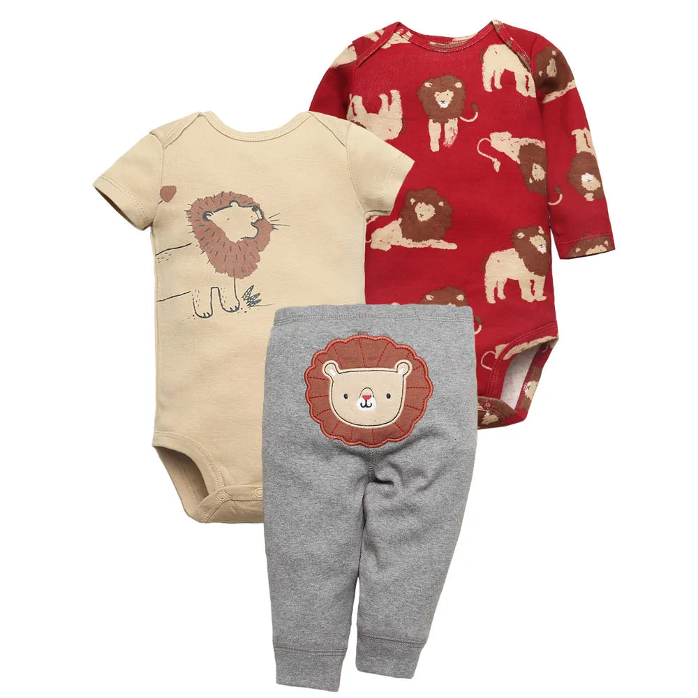 2023 Newborn Baby Clothes Set Soft Cotton Bodysuits+Pants