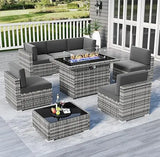 7/8 Pieces Outdoor Patio Furniture Set with Fire