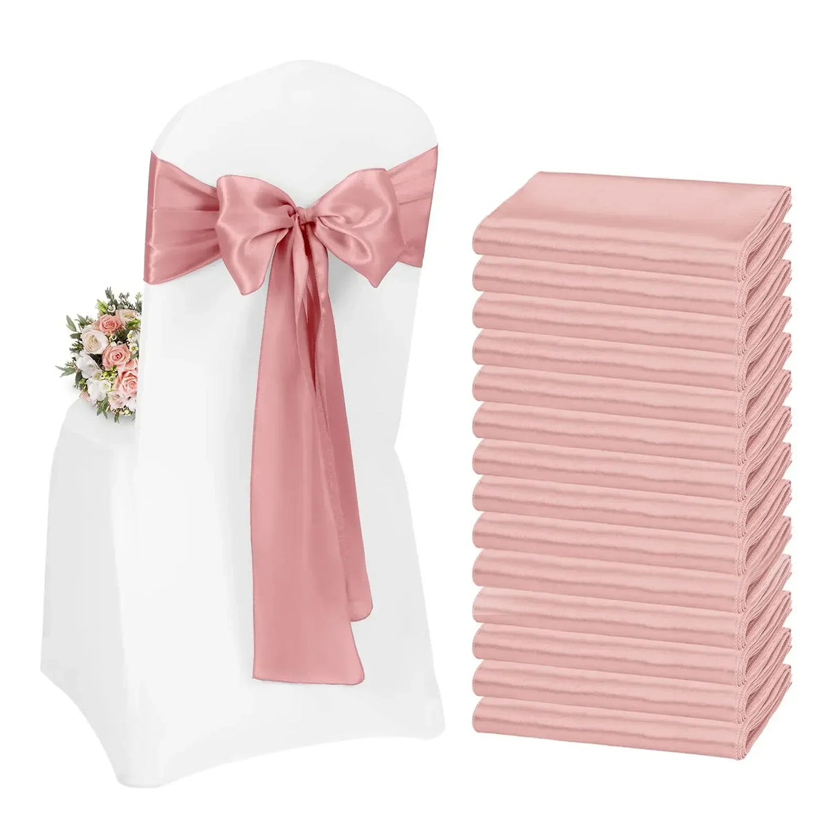 10/50pcs Satin Chair Bow Sashes Wholesale Wedding Chair