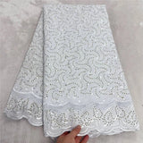5 yard Swiss lace fabric latest heavy beaded