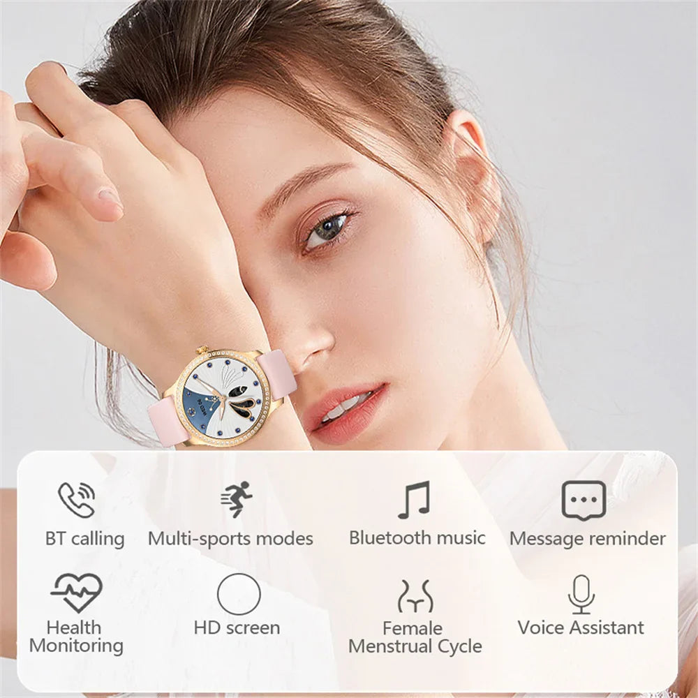 Diamond-studded Smart Watch 2024 For Women Lovely Steel