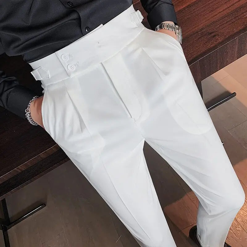 Business Tie Pleated Suit Pants The Trend Fashion