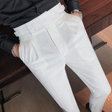 Business Tie Pleated Suit Pants The Trend Fashion