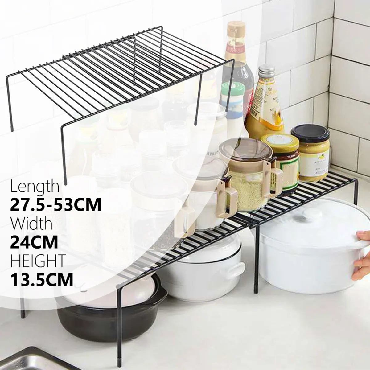 Retractable Kitchen Shelf Multifunctional Expandable Stackable Sliding Rack