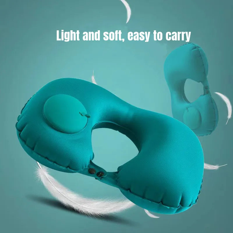 U-Shaped Inflatable Travel Pillow Portable Air Neck Support