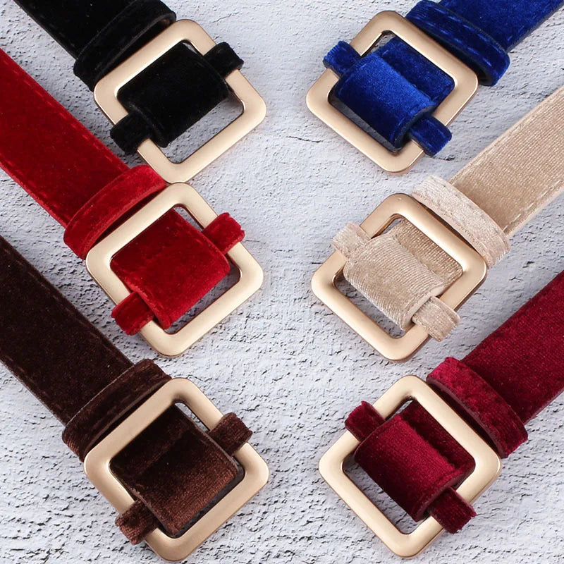 Velvet Sweater Accessories for Women's Belt Dresses with