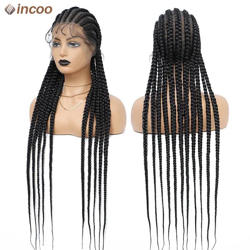 Incoo 36'' Synthetic Twist Braids Lace Front Wig