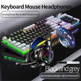 Gaming Keyboard Mouse Headphone Set Wired Backlight Game