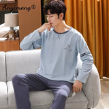 Big Size Autumn New Mens Casual Pajamas Set