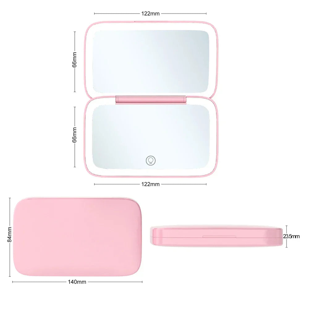 2-Sided LED Rechargeable Makeup Mirror with 5X Magnifying