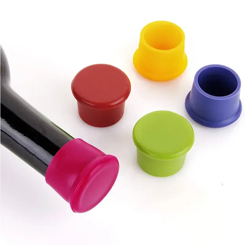 5pcs Cocktail Glass Bottle Stopper Bar Accessories Red