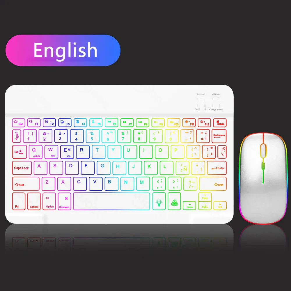 EMTRA Backlit Backlight Bluetooth Keyboard Mouse For IOS