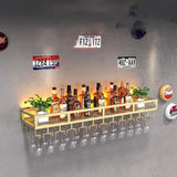 Bar Metal Wine Rack Display Wall Mounted Club