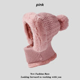 CHRLCK Winter New Twist Striped Knitted Hat Scarf