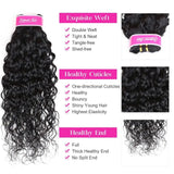 Water Wave Human Hair Bundles With 4x4 Lace