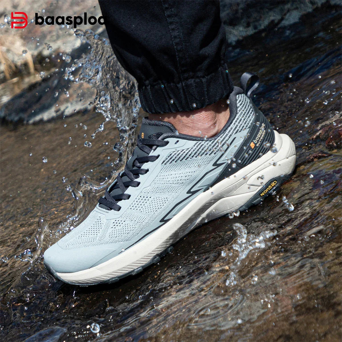 Baasploa Men Hiking Shoes Comfort Wear Resistant Outdoor