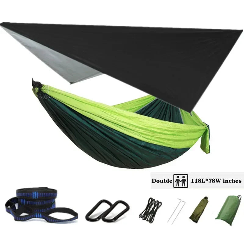 Oversized Double 118inx79in Hammock with Tree Straps and