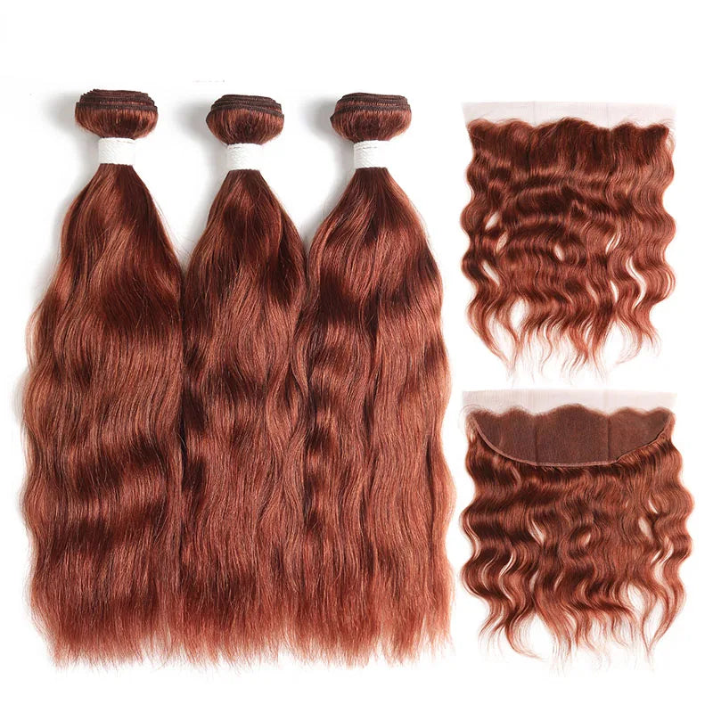 Elfriede #33 Dark Auburn Colored Natural Wave Hair