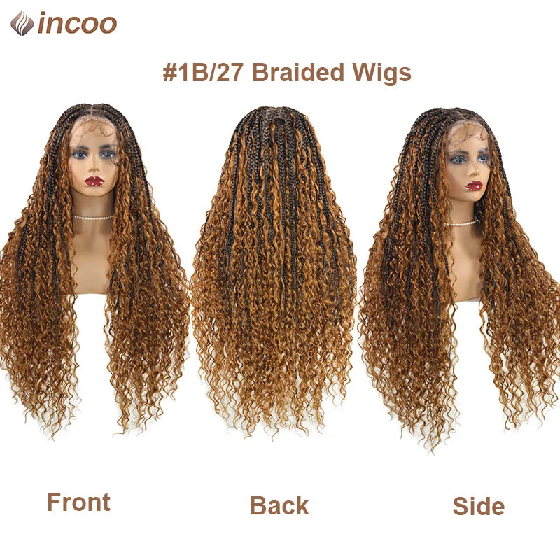 Long 32 Boho Braided Full Lace Front Wigs