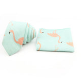 Men Linen Plant Ainmal Ties Set Pocket Handkerchief