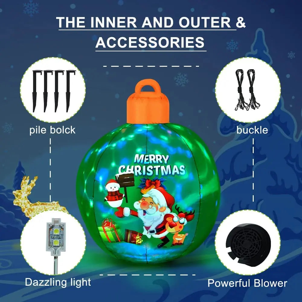 Light up Inflatable Christmas Ball Air Blower Christmas