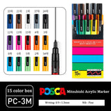 Uni Marker Pen, PC-3M Acrylic posca marcadores permanent