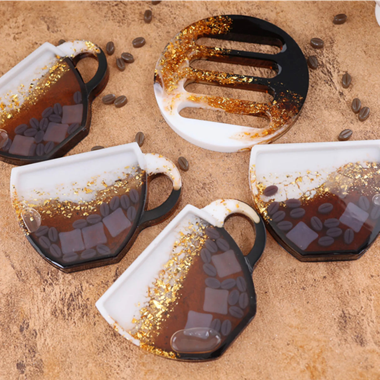 DIY Crystal Epoxy Resin Mold Quicksand Oiled Coffee