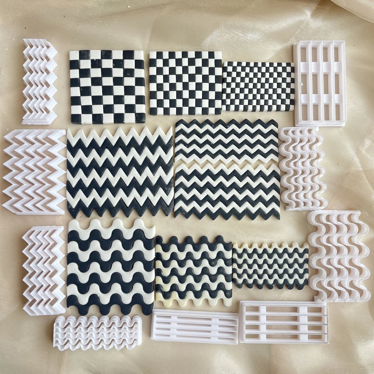 Checkerboard Polymer Clay Molds Clay Strip Cutter DIY