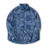 Maden Japanese Retro Boro Denim Shirts for Men