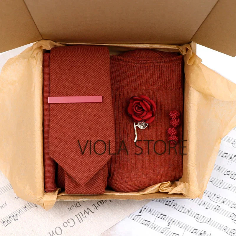 Viola Design 5PCS Gift Box Solid Cotton Sock