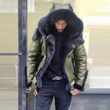 2022 New Men's Leather Coat Winter Large Size