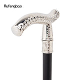 White Flower Wheatear Pattern Handle Walking Stick with