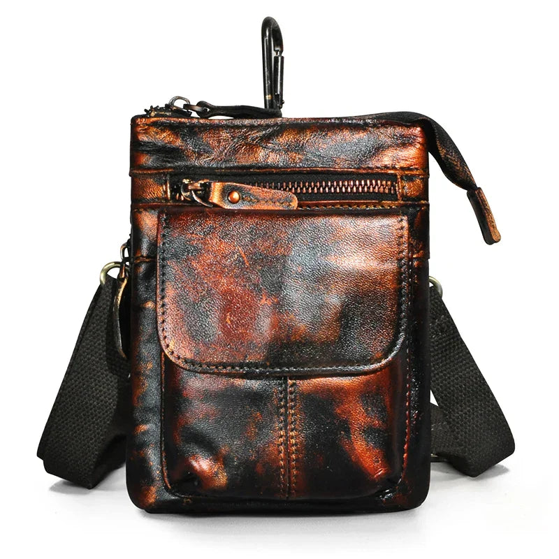 Original Leather Male Casual Design Mini Shoulder Messenger