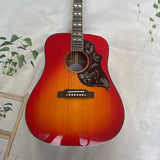 One piece connected wooden guitar, tomato color, real