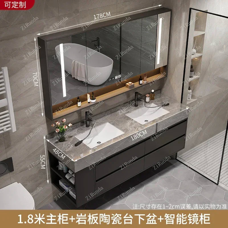 L Light Luxury Bathroom Stone Plate Integrated Bathroom