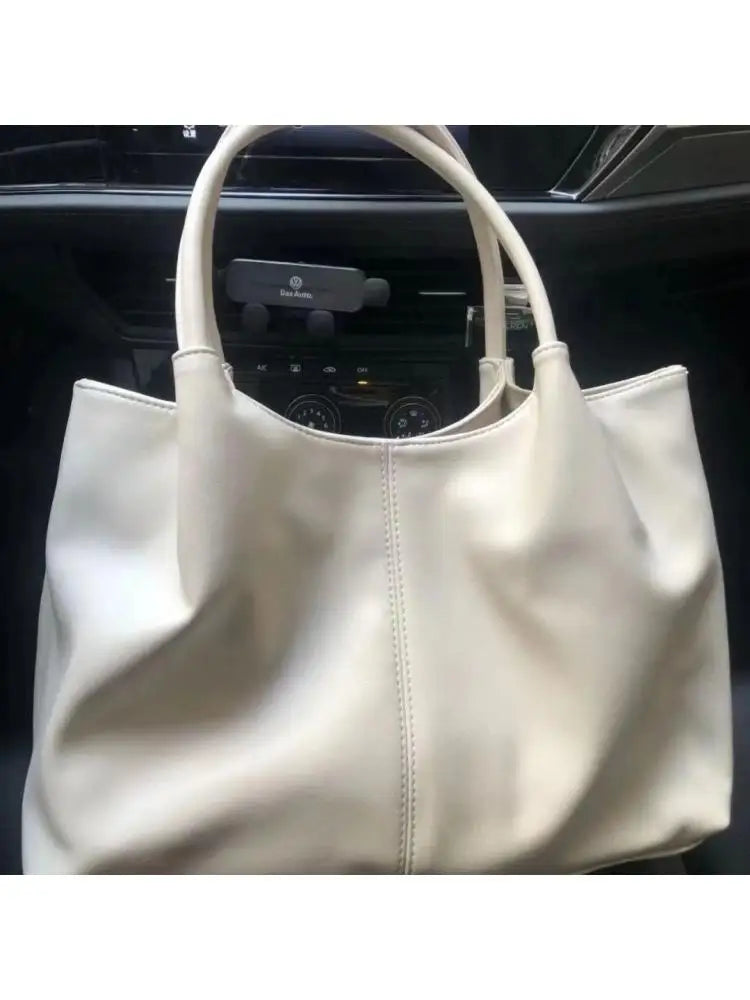Simple White Shoulder Bag 2023 Women's PU Leather