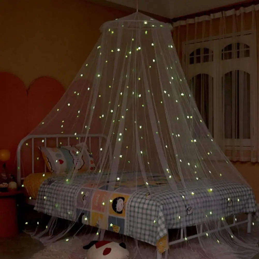 Bedcover Curtain Fluorescent Stars Design 2 Sizes Protection
