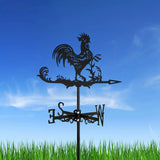 1pc Rooster Cock Weathervane Silhouette Art Black Metal