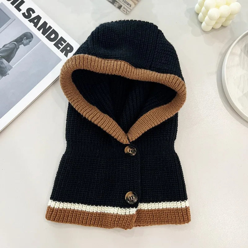 Balaclava Beanie Cap Winter One Piece Scarf Knit