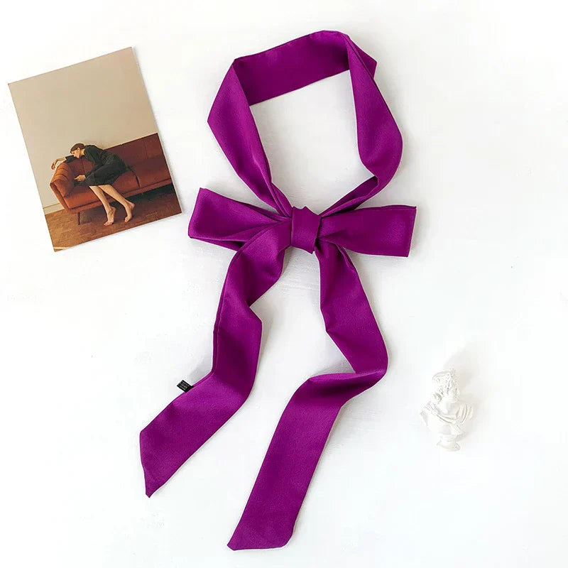 Long Silk Skinny Scarf Women Neck Hair Band