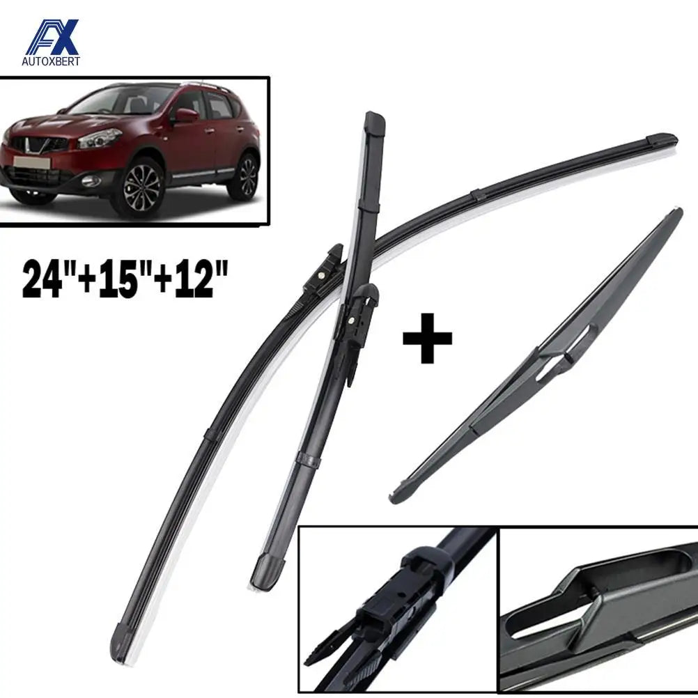 Set Front & Rear Wiper Blades For Nissan