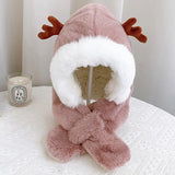 Fur Winter Baby Hat Scarf One-Piece Soft Kids