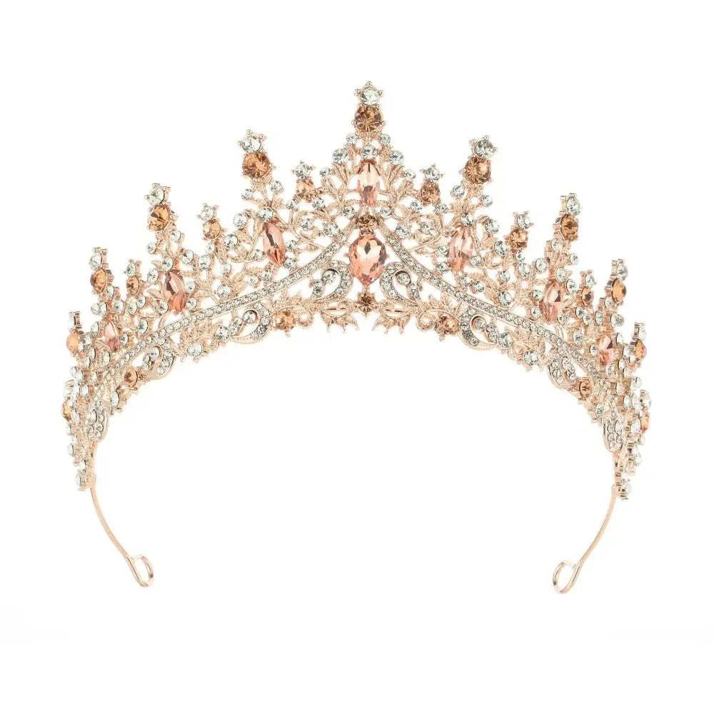 Vintage Queen Crown Durable Gorgeous Baroque Crystal Headbands