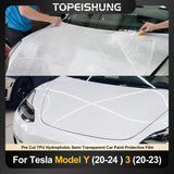 TOPEISHUNG For Tesla Model Y 3 Car Sticker 2020-2024 Paint Protection Film Clear Bra PPF Anti Scratch PreCut Car Body Film Cover