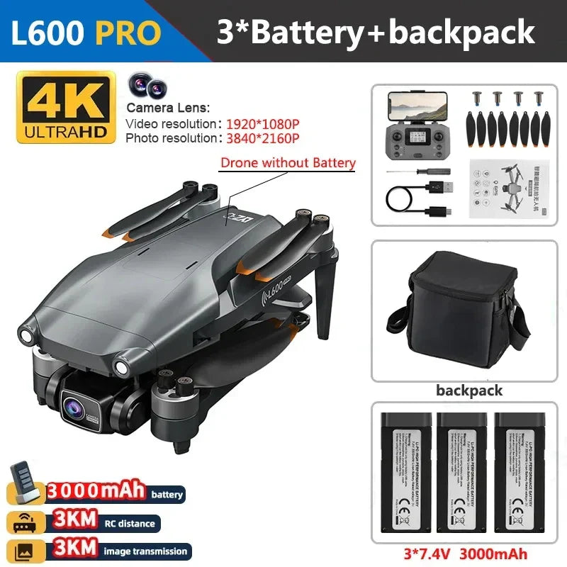 L600 PRO MAX Drone 4K Three-Axis PTZ HD
