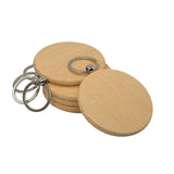 100 Pieces Round Wood Keychain Blanks Diy Wooden